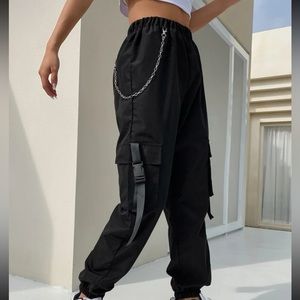 Black Cargo Pants Chain Grunge Small Y2k SHEIN